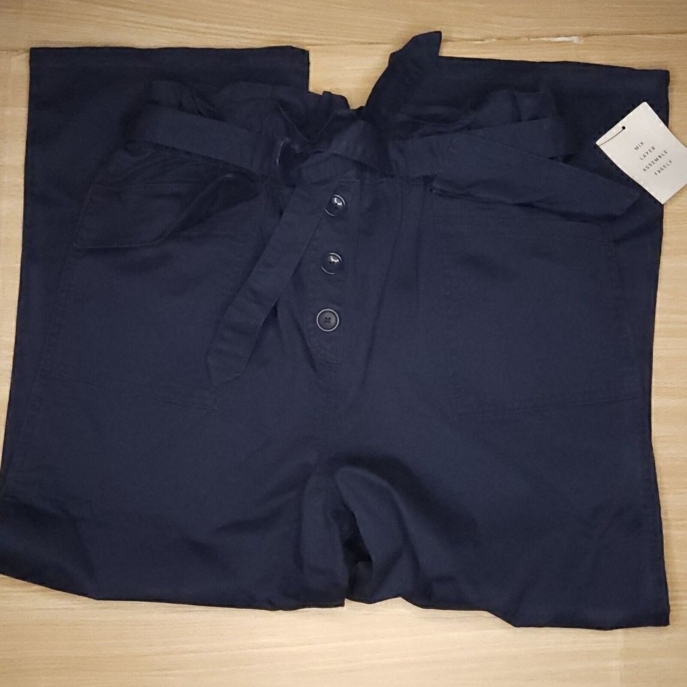 Free Assembly Womens New Paper Bag Button Fly Cropped Pants 18